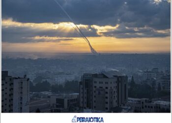 FILE - Rockets are fired toward Israel from the Gaza Strip, Saturday, Oct. 7, 2023. The rockets were fired as Hamas announced a new operation against Israel. (AP Photo/Fatima Shbair, File)